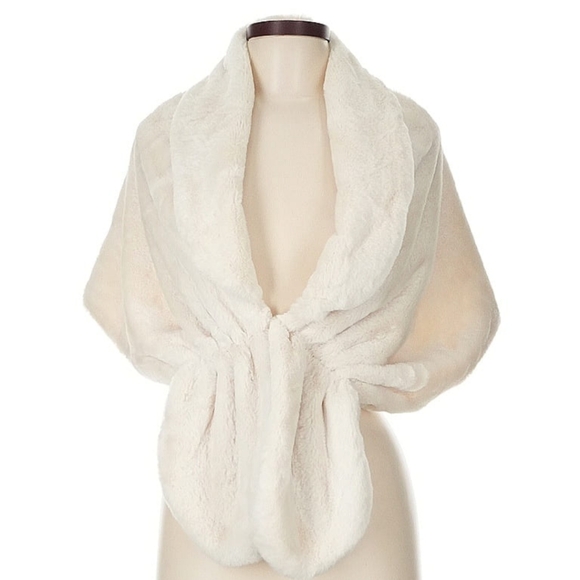unbranded Accessories - Cream Textured Wrap with Elegant Drape